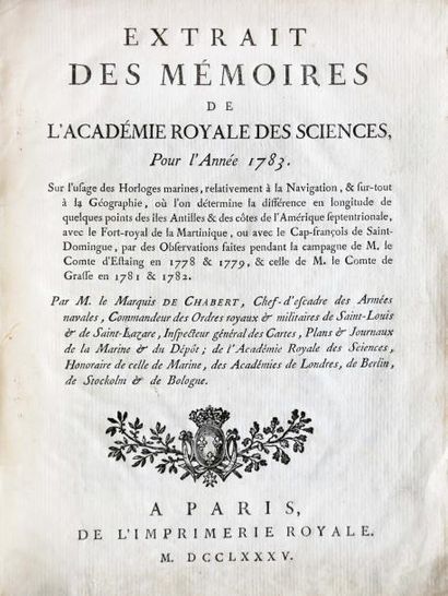 [BERTHOUD] CHABERT, Joseph Bernard de Cogolin, Marquis de. Extrait des Mémoires de...