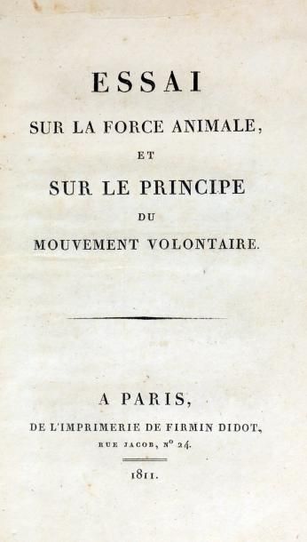[BREGUET, Abraham Louis] Essai sur la force animale, et sur le principe du mouvement...
