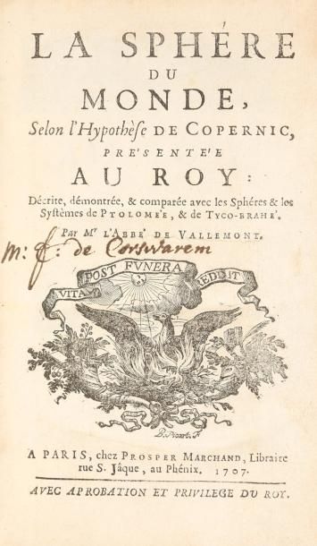 VALLEMONT, Pierre de Lorraine, abbé de La Sphère du monde selon l'hypothèse de Copernic...