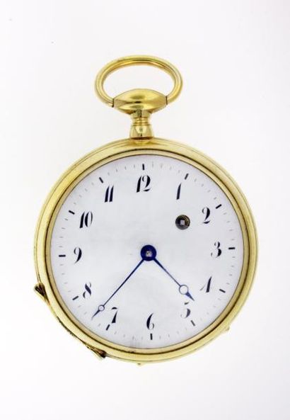 null Montre à verge en laiton doré signée "Le Paute & Fils à Paris 2643', vers 1820....