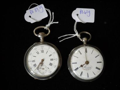 null Deux montres en argent, XIXe siècle