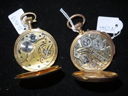 null Deux montres à ancre en or, fin XIXe siècle. (Pb 168gr.)