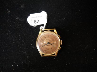 null Montre-bracelet, (sans bracelet) en or, "Auréole chronographe suisse". Cadran...