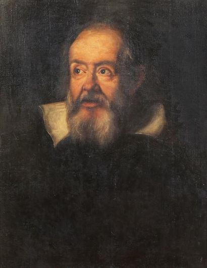 null Galileo Galilei Portrait de l'astronome à un âge avancé regardant vers le ciel?...