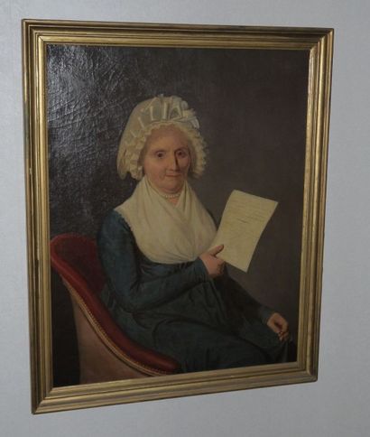 École du XIXe siècle Femme assise, huile sur toile