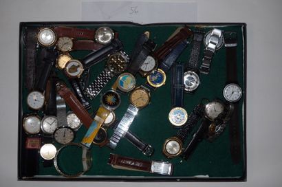 null Lot de vingt-neuf montres-bracelets: plusieurs marques comme Timex, Arthus Bertrand,...