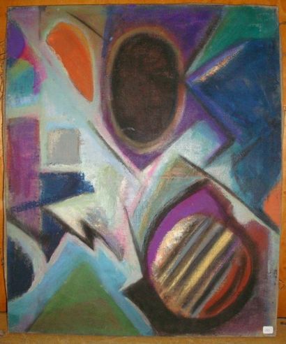André Marius Théodore GAUTRONNEAU (1920 - 2008) Vibrations, huile sur toile, 74 x...