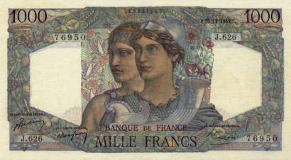 null 1000 F Minerve et Hercule. F41/30 du 15/12/1949.
Q. splendide