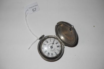 null Montre à verge en argent signée "Cha[rles] Cabrier London 155628', vers 1770.
Cadran...