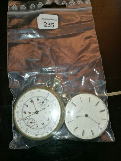 null Une montre à cylindre en argent signée "Cartron Guerin à Saintes" et une montre...