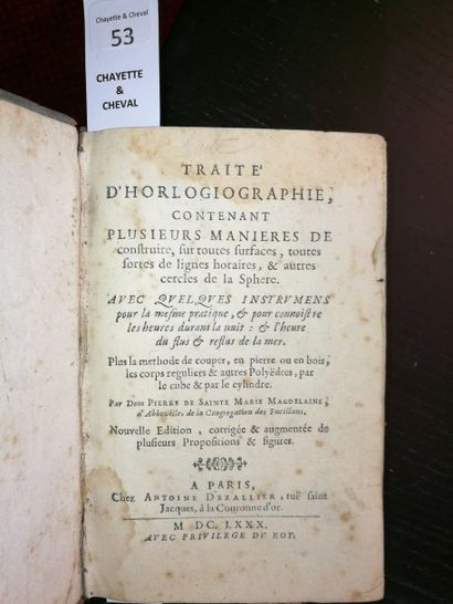 MARIE MAGDELEINE, Pierre de Ste Traité d'horlogéographie contenant plusieurs manières...