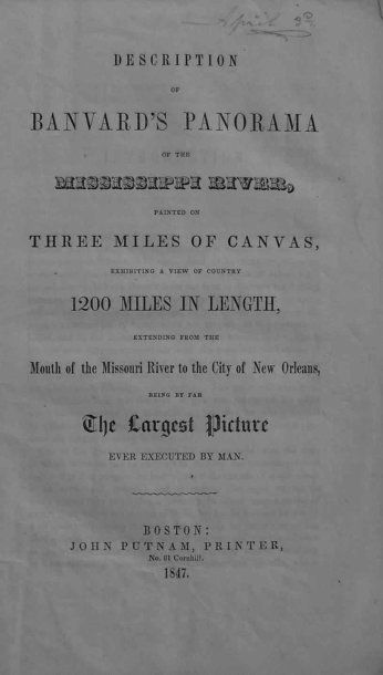 Americana. BANVARD (John). Description of Banvard's Panorama of theMississippi River,...