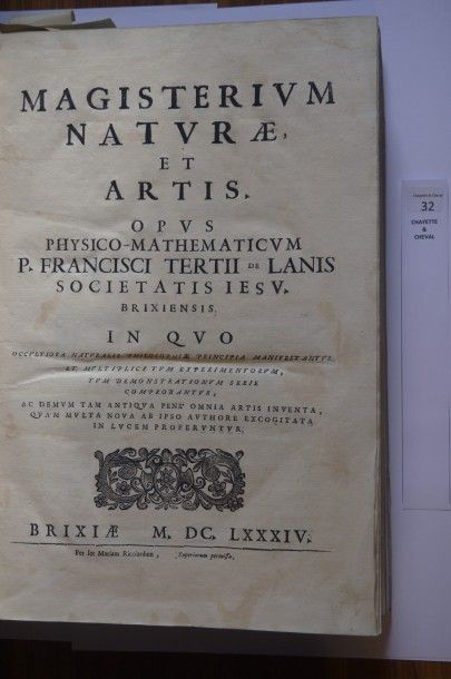 null LANA, Francesco de. Magisterium natvrae et artis. opvs physico-mathematicvm…,...