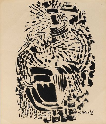 Jaques (BLUMER) HEROLD Pour Polichinelle et Belzebuth (c. 1957) encre noire sur papier...