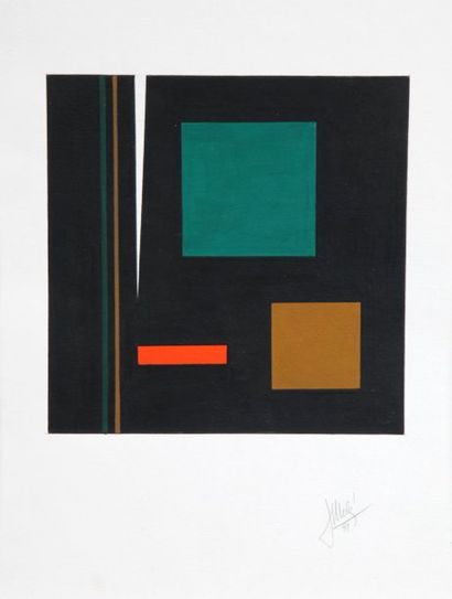 null Juan MELE
Composition au carré, 1991
Gouache sur papier, signée et datée en...