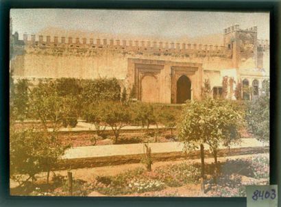 Gervais-Courtellemont. Deux autochromes 9 x 12 cm, vers 1910. A/ étiquette « Gervais-Courtellemont...