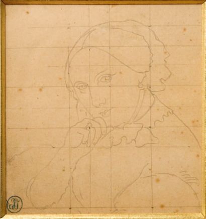 Jean-Auguste Dominique INGRES (1780- 1867) Portrait de Madame Delphine Ingres (née...