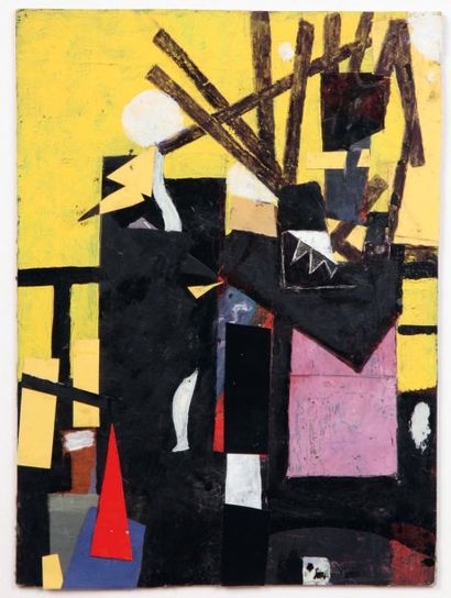 Raymond Dominique Ernandes, dit Dominique SFAX (1920-2007) Composition Collage et...