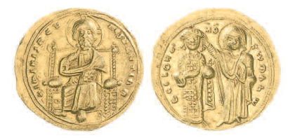 null BYZANCE, Romain III (1028-1034). Nomisma histamenon au Christ de face, assis...