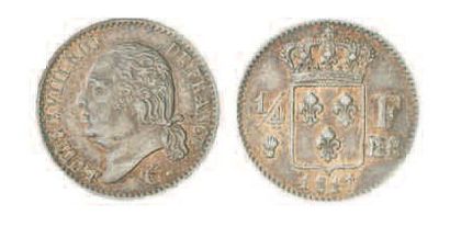 null LOUIS XVIII. Quart de franc, 1817 Strasbourg. G352. Très rare (3772 ex.) et...
