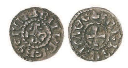 null CHARLES LE CHAUVE (840-877). Denier de Bourges (1,58 g) au monogramme karolin....
