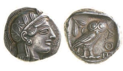null GRECE, Attique, Athènes (vers 420 av.). Tétradrachme à la tête casquée d'Athéna...