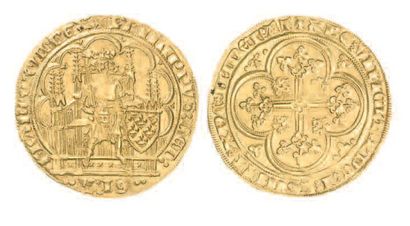 null PHILIPPE IV de VALOIS (1328-1350). Ecu d'or de la 4e émission (DEI..GRA..) du...