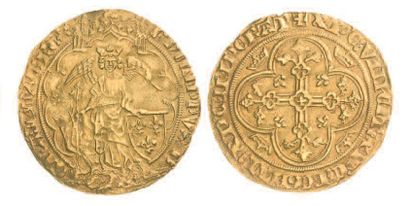 null PHILIPPE IV de VALOIS (1328-1350). Ange d'or (6,21 g) de la seconde émission...