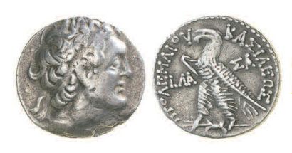 null GRECE, Egypte (2e siècle av.).Tétradrachme ptolémaïque de Salamine au buste...