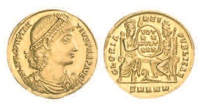 null ROME, Constance II (337-361). Solidus d'Antioche au buste de l'empereur. R/...