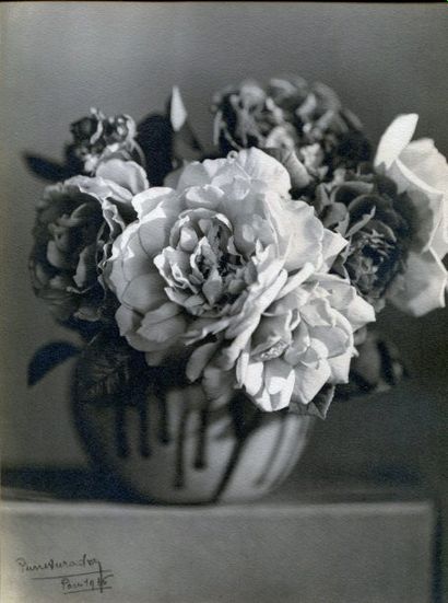 Pierre Auradon (1900-1988). Fleurs, 1936. Tirage argentique d'époque 28,2 x 22,5...