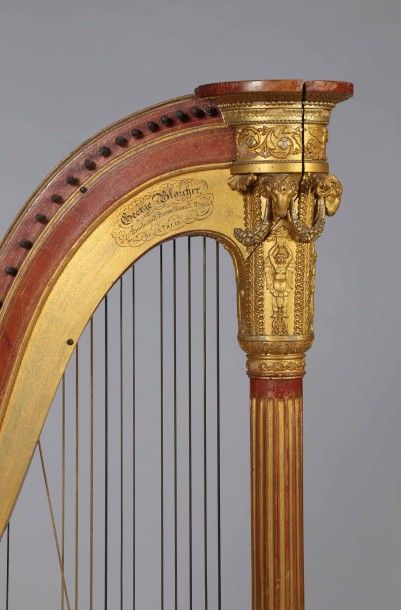 null Harpe de salon par George BLAICHER, boulevard Bonne Nouvelle n° 31 à Paris....