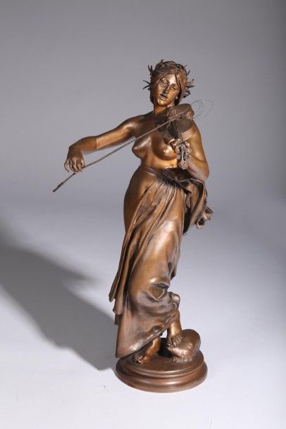 EUGÈNE DELAPLANCHE (1836-1891) La violoniste ou Allégorie de la Musique
Sculpture...