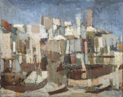 Jean BESNARD (1922-2007) Composition: le village
Huile sur toile.
73 x 92 cm.