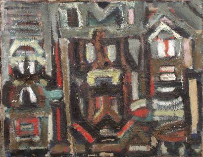 Jean BESNARD (1922-2007) Composition abstraite: la façade n°2
Huile sur toile.
50...