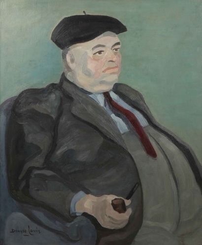 Denyse LOUIS (1913-1985) Portrait de Monsieur G.G.
Huile sur toile signée en bas...
