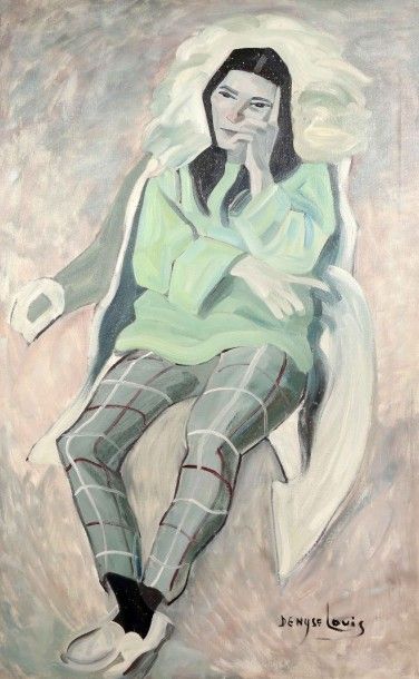 Denyse LOUIS (1913-1985) Dans les steppes
Huile sur toile signée en bas à droite,...