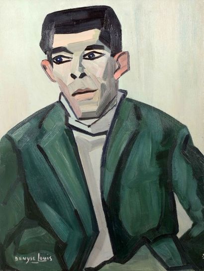 Denyse LOUIS (1913-1985) Portrait d'homme à la veste verte
Huile sur toile signée...