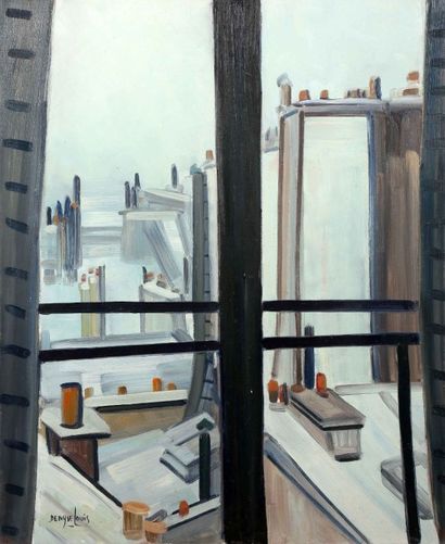 Denyse LOUIS (1913-1985) Toits de Paris en hiver
Huile sur toile signée en bas à...