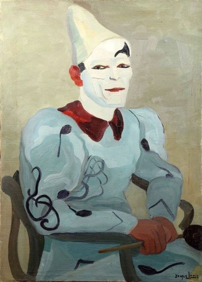 Denyse LOUIS (1913-1985) Portrait du clown Winni
Huile sur toile signée en bas à...