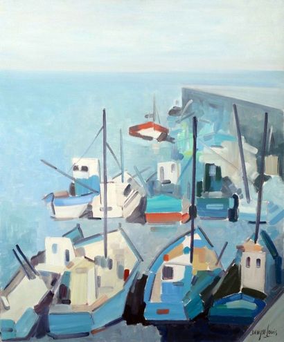 Denyse LOUIS (1913-1985) Attente
Huile sur toile signée en bas à droite.
73,5 x 60...