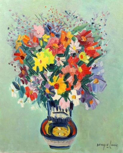 Denyse LOUIS (1913-1985) Bouquet de fleurs des champs
Huile sur toile signée en bas...