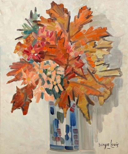 Denyse LOUIS (1913-1985) Bouquet d'automne
Huile sur toile signée en bas à droite.
73...