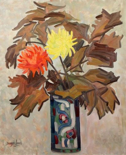 Denyse LOUIS (1913-1985) Bouquet d'automne aux chrysanthèmes
Huile sur toile signée...
