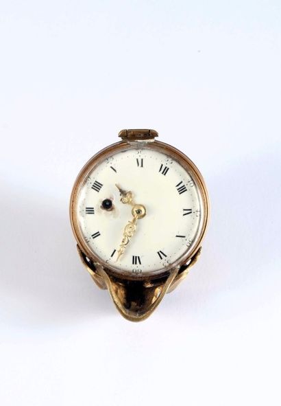 null Mouvement de montre à verge signé ‘Menu à Paris', vers 1720, avec coq en argent...