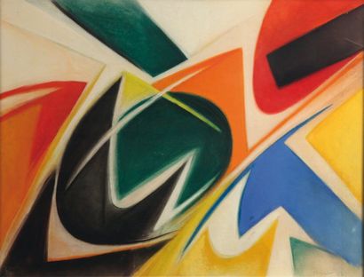 Biaggio PANCINO (1931) Composition abstraite Pastel Signé en bas à droite et daté...