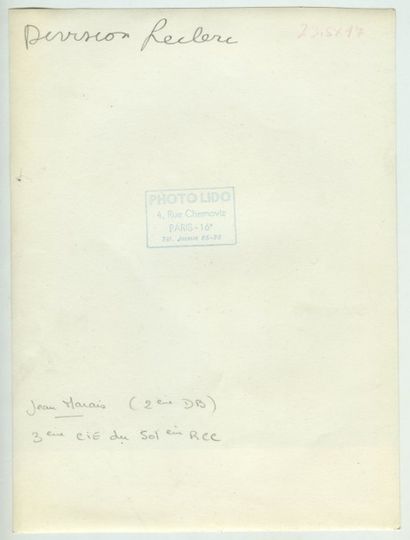 Serge LIDO (1906-1984) Portrait de Jean Marais dans son uniforme de la 2ème D.B.,...