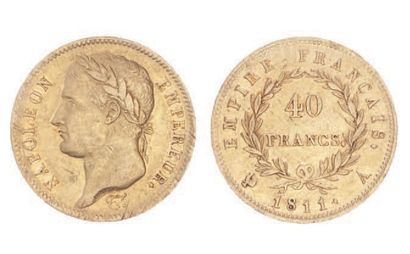 null FRANCE, NAPOLEON I (1804-1814).
40 f. laurée, 1811 Paris. G 1084.
Joli TTB