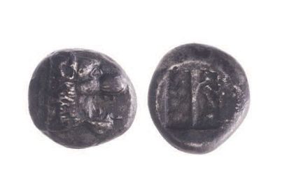 null CARIE, Lindos de Rhodes (600-500).
Statère (12,19 g.) à la tête de lion, gueule...