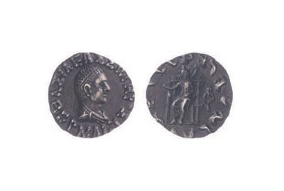 null BACTRIANE, Hermaïos (40-1).
Drachme (2,40 g.) au buste diadémé du roi. R/ Zeus...